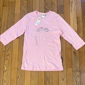 Motorcycle Light Pink Long Sleeve Tee